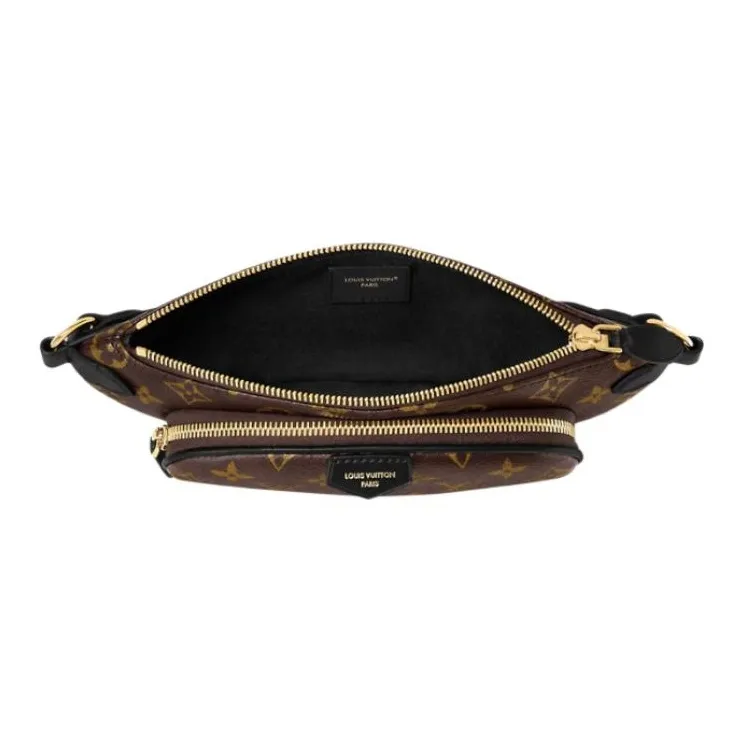 LOUIS VUITTON Coated Canvas Fanny Pack Women's Brown-3