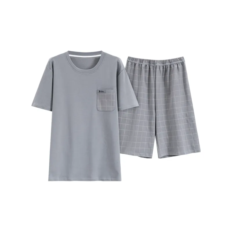 JINXU Pajama Set Men's Slate Gray-0