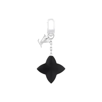 LOUIS VUITTON Metal, Leather Keychains Women's Black