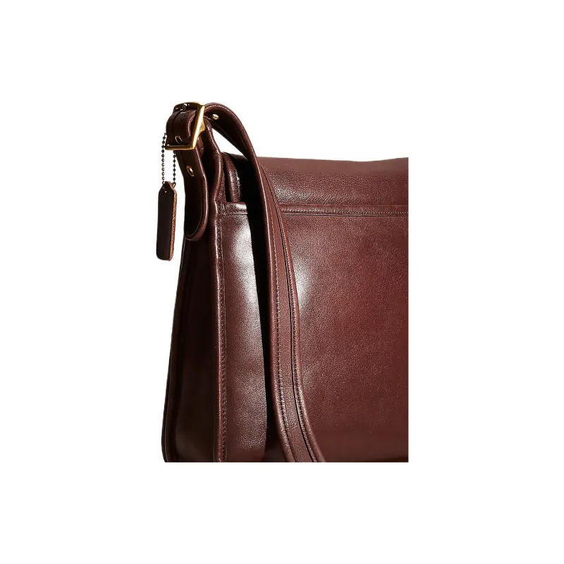 COACH Legacy Glove Tanned Leather, Leather Shoulder Bag, Crossbody Bag Unisex Mahogany Brown-2