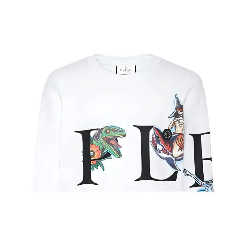 PHILIPP PLEIN Logo Printed Ribbed Hem Sweatshirt-3