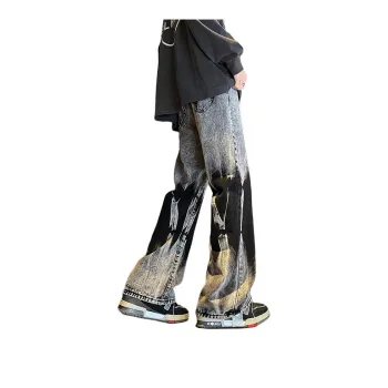 ROSECREED Fashion Essentials Jeans Unisex Black Gray Classic Color Scheme