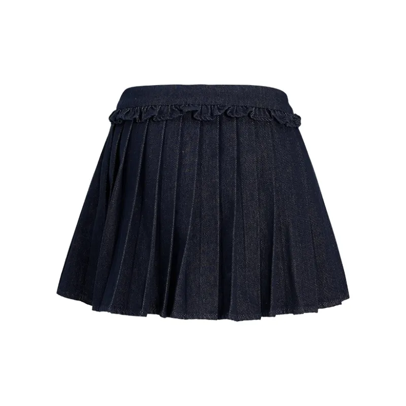 URBAN REVIVO Denim Short Skirts Women's Indigo-1