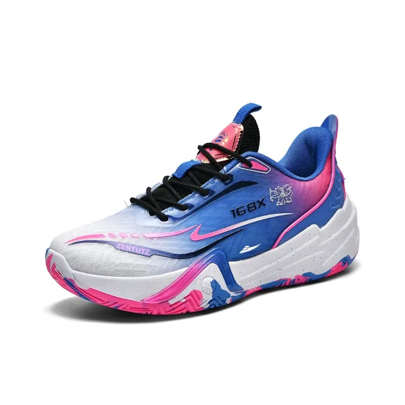 Kuding Basketball Shoes Men Mid Top White Pink White Blue White Moon Purple Moon Geomantis-9