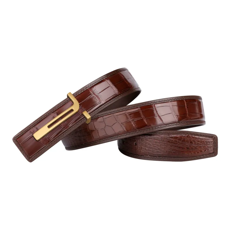 Jaylen Oos Crocodile Leather Leather Belts Men's 3.8cm-6