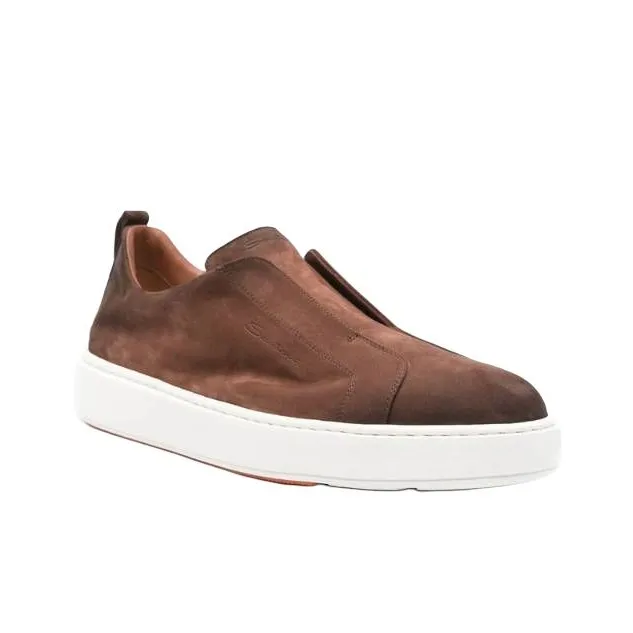 Santoni Low-Top Skateboard Shoes Men's Brown-2