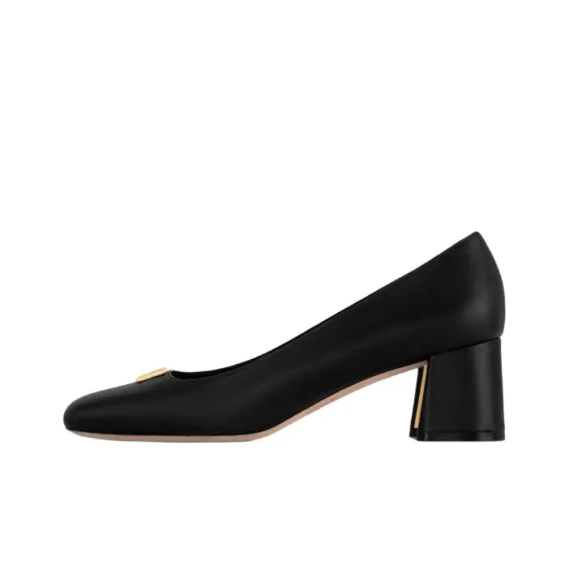 LOUIS VUITTON Swing Block Heel High Heels 5.5cm Women's Black-0