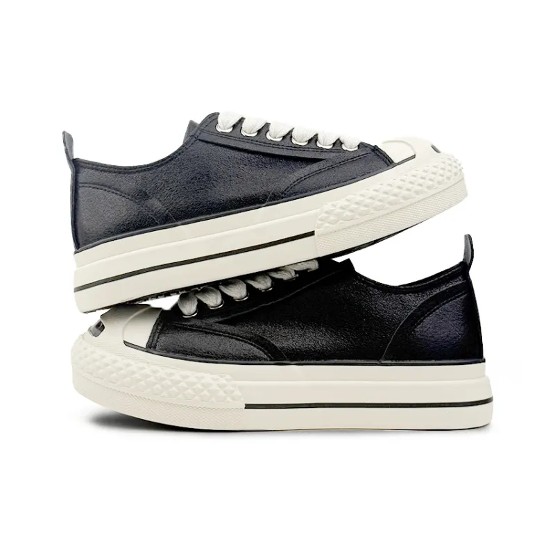 Mengsai Wear resistant, Lightweight, Breathable, And Non slip. Low Top Skateboard Shoes Men's Black-4