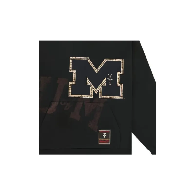 Travis Scott X Mitchell & Ness Michigan Wolverines Overlap Pullover Hoodie-3