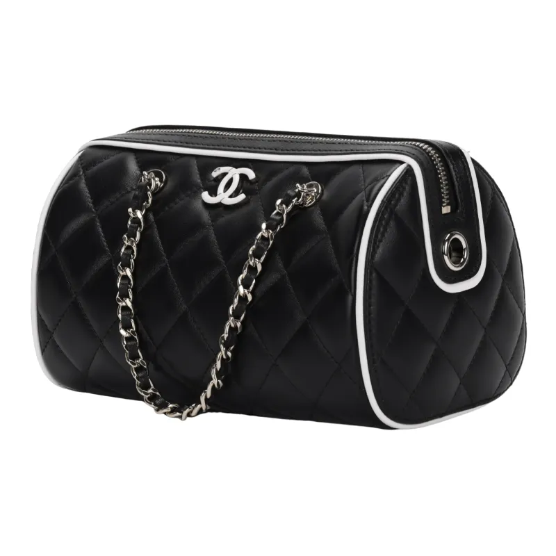CHANEL Lambskin Crossbody Bag, Shoulder Bag Trumpets Women's Black-1