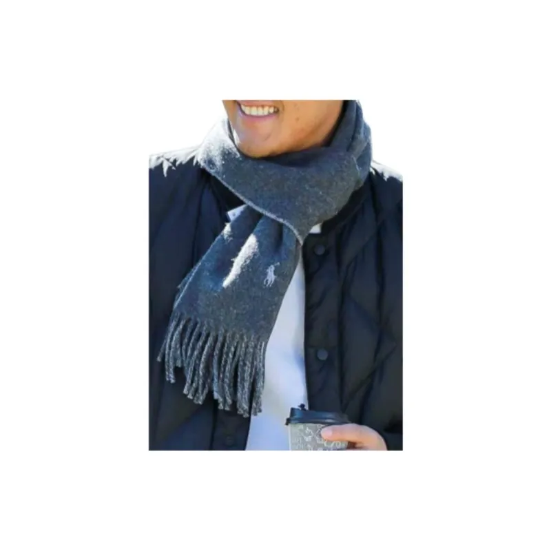 Polo Ralph Lauren Wool Blend Knit Scarves Men's Charcoal-3