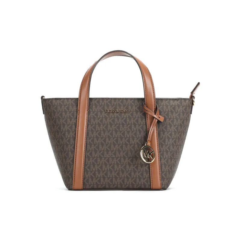 MICHAEL KORS Coated Canvas Tote Bag Shopping Bag Shoulder Bag Crossbody Bag Handbag Small Size Women's Brown-1