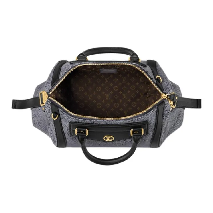 LOUIS VUITTON BIKER Sheepskin One Shoulder Handbags Medium Size Women's Denim Dark Gray-3
