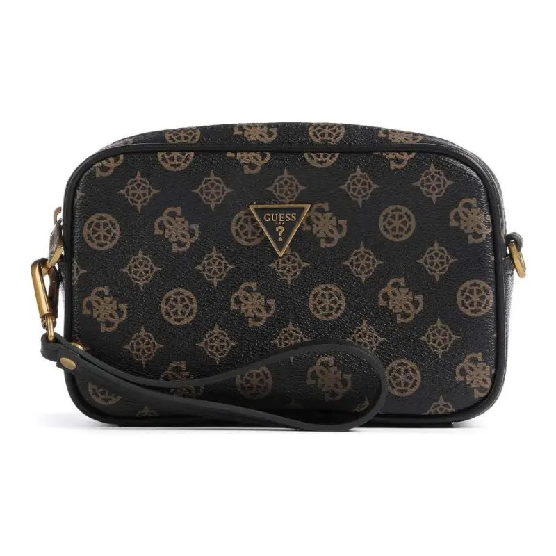 GUESS Polyurethane Makeup Bag Women's Brown & Black-2