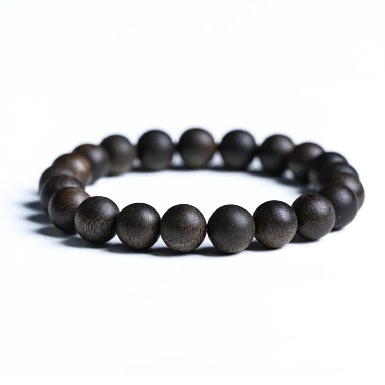 GUMUJIANG Agarwood Beaded Bracelet Plain Band Chinese Fashion Trend New Chinese Style Unisex-2