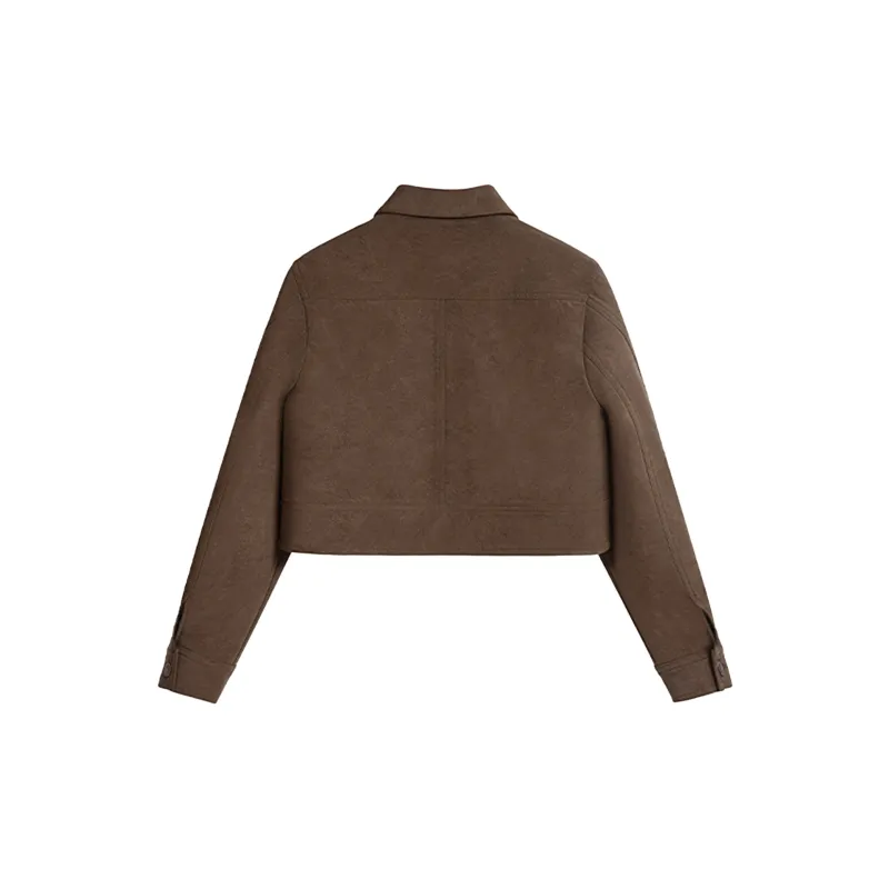 CALLED BACK Cropped Coats Women's Brown-1
