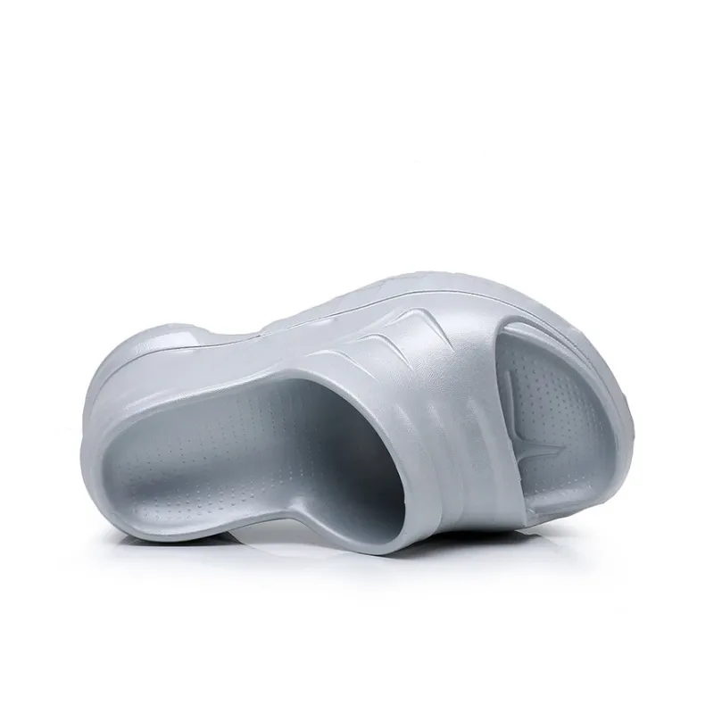 LOKWT EVA Cut Out Quiet, Slip Resistant, Odor Resistant Cushioning Slide Slippers Women's Silver-2