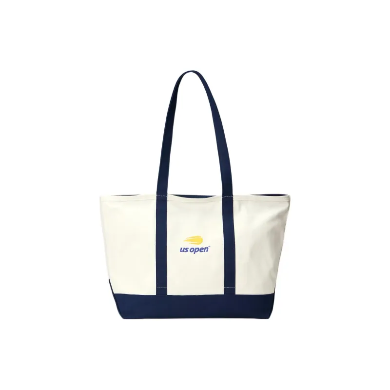 Ralph Lauren Cotton Tote Bag Shopping Bag Handbag Shoulder Bag Men's Marine Blue With Ceramic-2