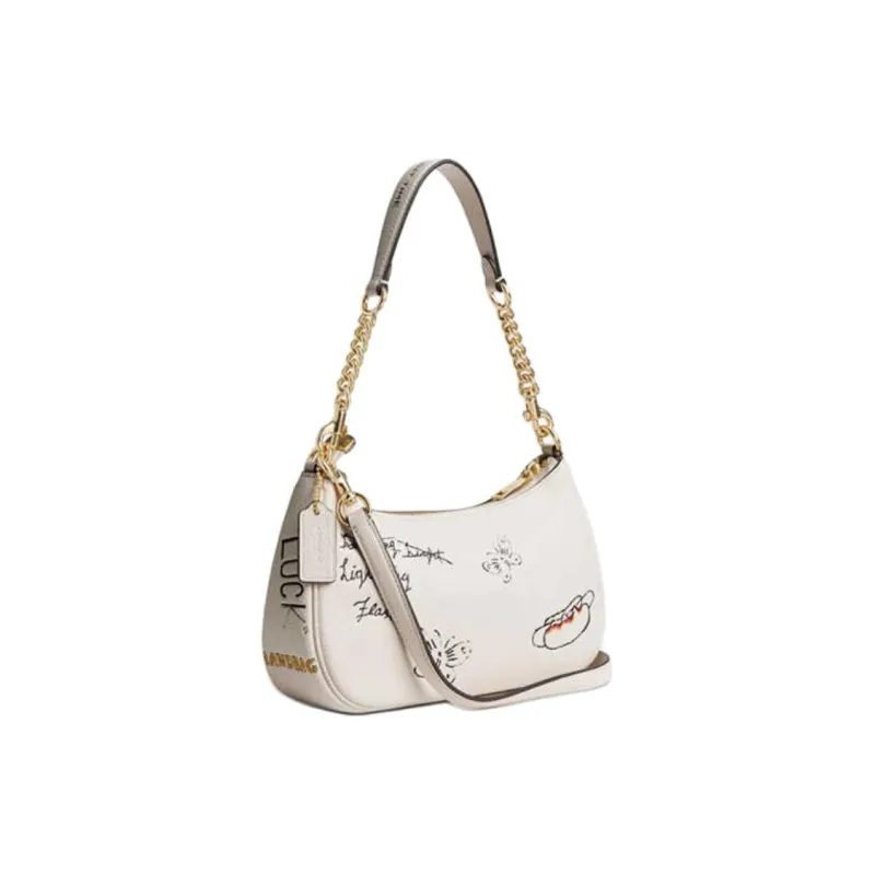 COACH Teri Cow Leather Shoulder Bag Small Size Women's Chalk White-1