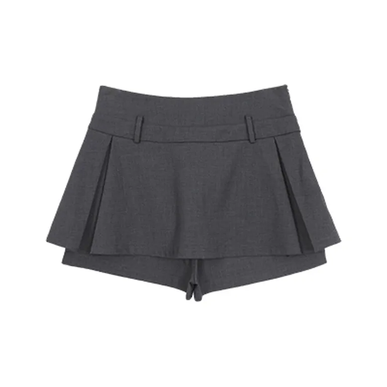 ETSE Casual Short Skirts Women's Gray-1
