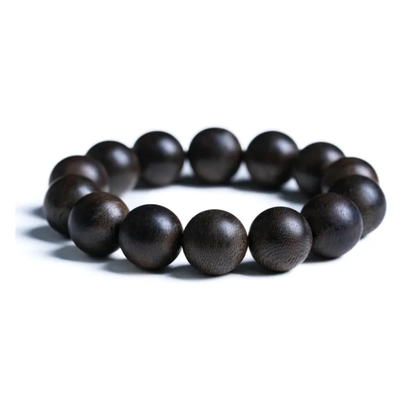 GUMUJIANG Agarwood Beaded Bracelet Plain Band Chinese Fashion Trend New Chinese Style Unisex-15