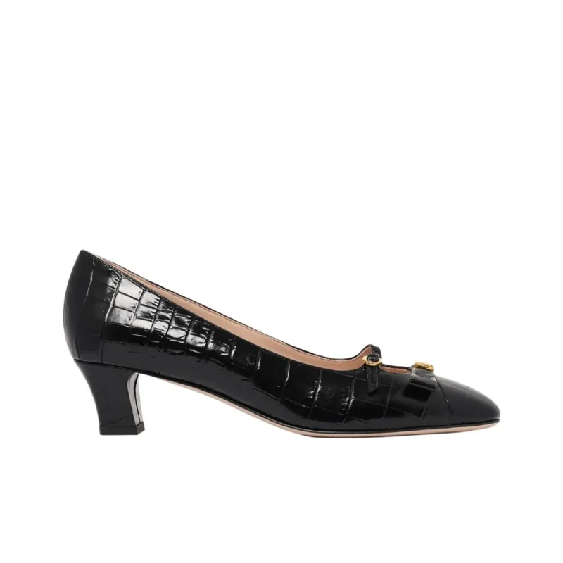 Valentino Bowow Chunky Heel High Heels Women's Black-2