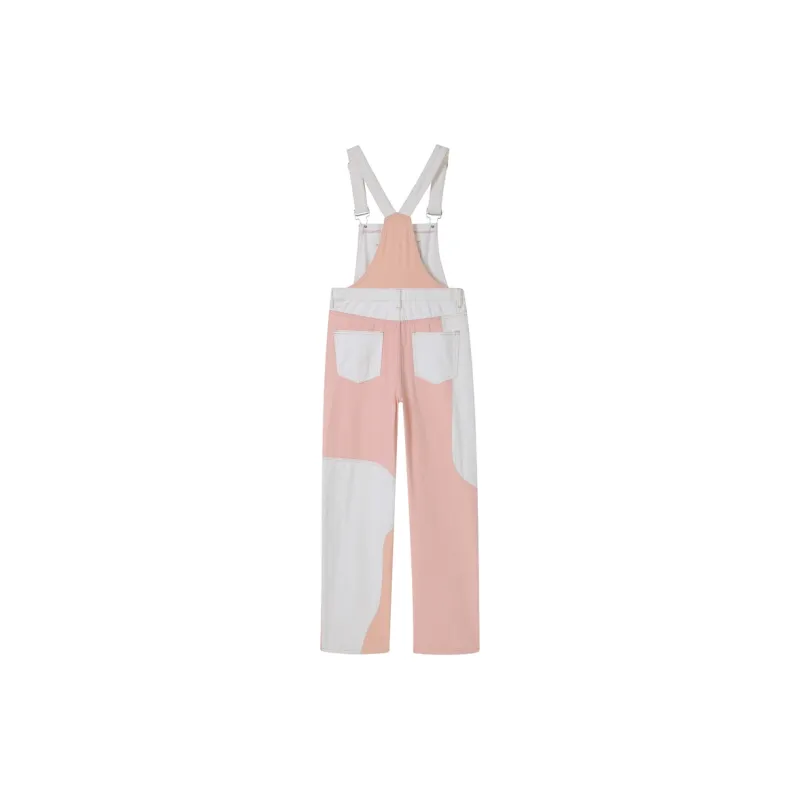 BENGEN Overalls Women's White Pink-6