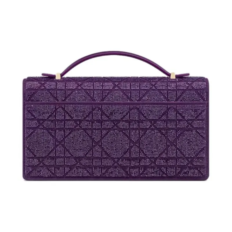 DIOR My Dior Cotton With Silk And Calfskin Handbag Mini Women's Purple-1
