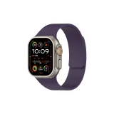 Apple Litchi Grain Soft Magnetic Silicone Strap-New Plum