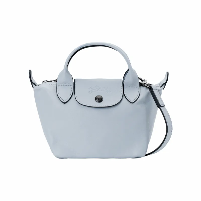 LONGCHAMP Sheepskin Short Handle Dumpling Bag, Shoulder Bag, Crossbody Bag, Handbag Mini Women's Sky Blue-2