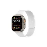 Apple Litchi Grain Soft Magnetic Silicone Strap-White