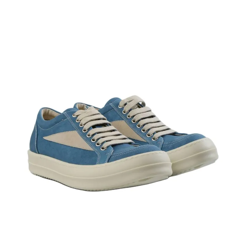 Rick Owens DRKSHDW Scarpe Vintage Low Top Canvas Shoes Women's Blue-1