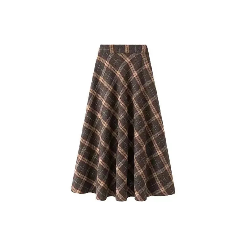 Bird Of Aussie Casual Long Skirts Women's Coffee-1
