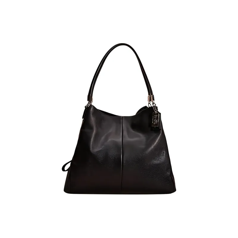 COACH Phoebe Leather Handbag Shoulder Bag Large Size Women's Black-0