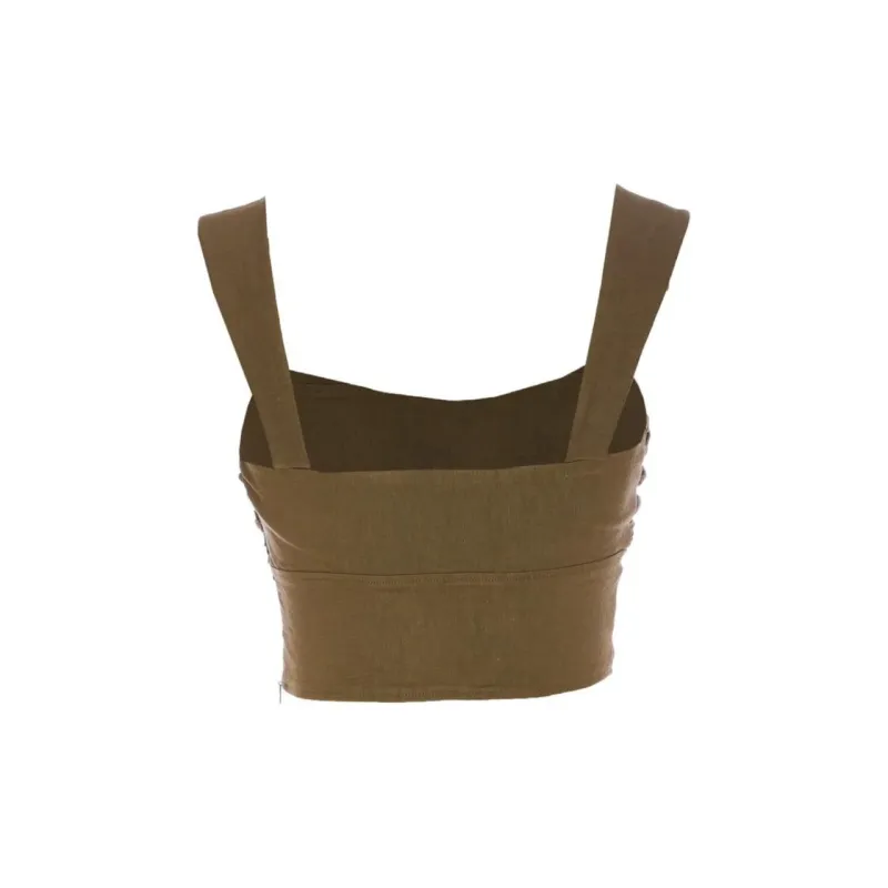 PINKO Button Detailed Crop Top-1