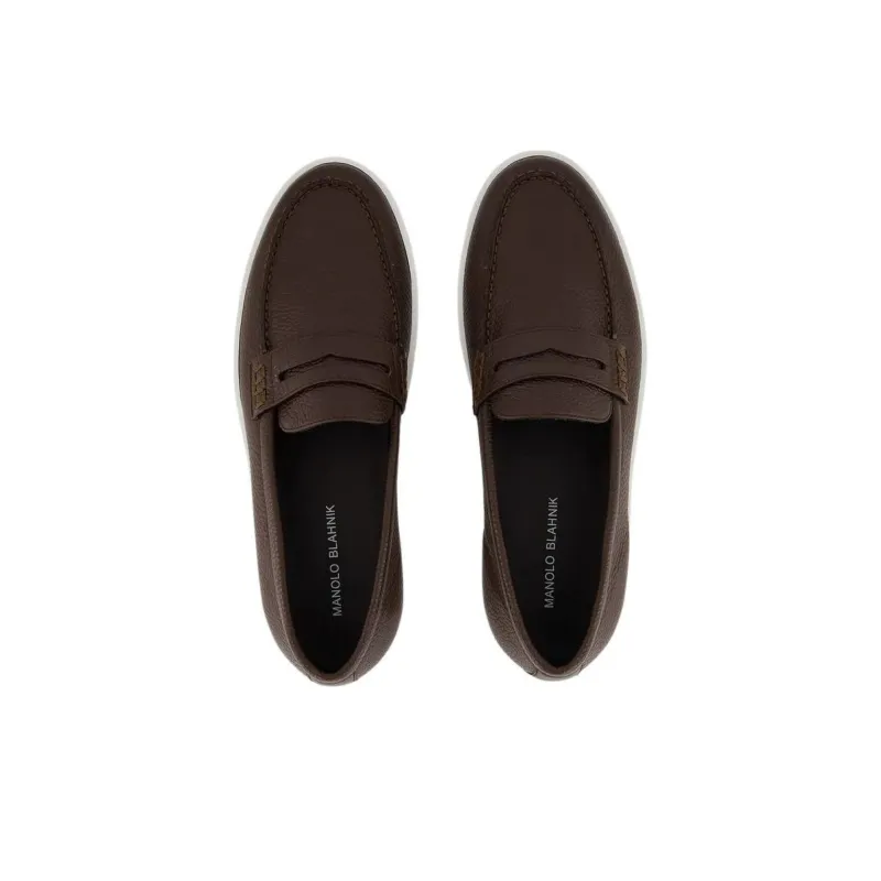 MANOLO BLAHNIK Ellis Loafers Men's Brown-3