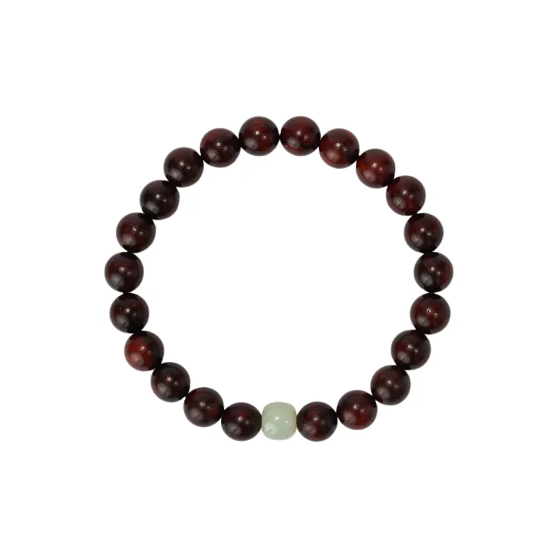 Many Blessings Small Leaf Red Sandalwood Bracelets Unisex-0