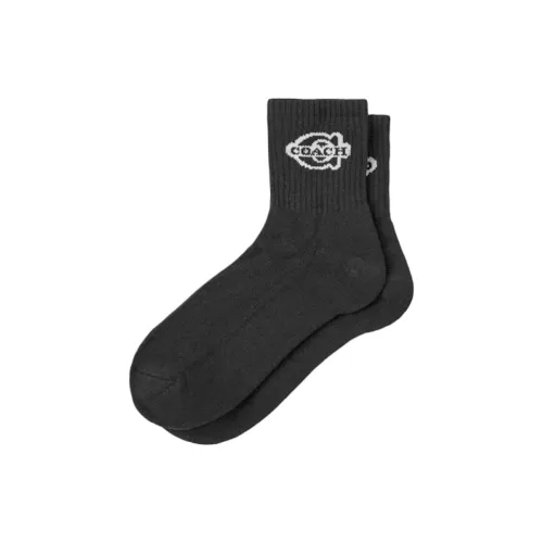 COACH SS25 Mid-Calf Socks Unisex 1 Pack Black