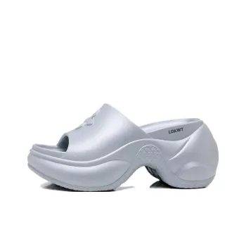 LOKWT Quiet Slip Resistant Cushioning Slide Slippers Women's Silver