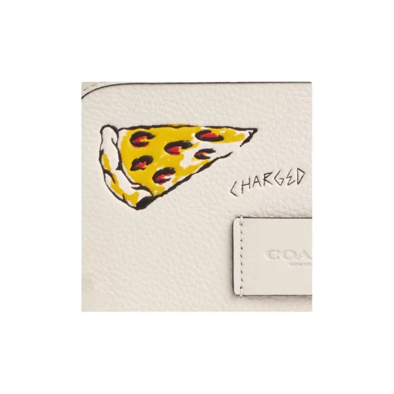 COACH Cow Leather Shoulder Bag, Crossbody Bag Small Size Men's Chalk White Mixed Color-3