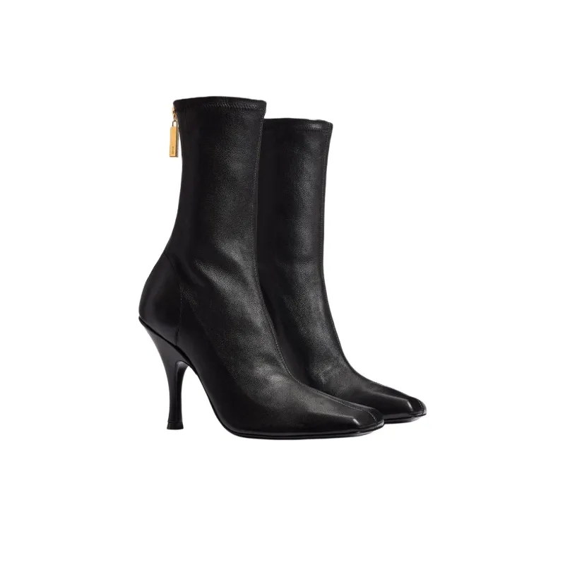 KHAITE Eva Ankle Boots 10cm Women's Black-2
