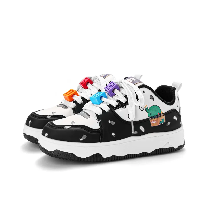 Pepe The Frog Skateboard Shoes Unisex Low Top Classic Black White/Pearl Beige/Tangerine/Ocean Blue/Mismatched-30