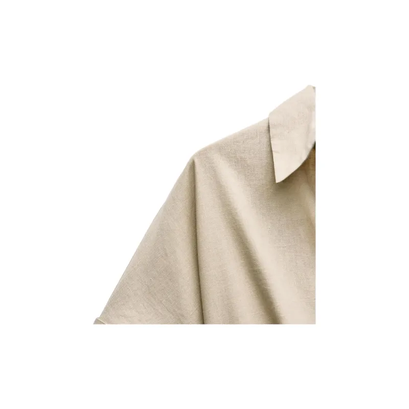 ZARA Short Sleeved Dresses Women's Light Beige-3