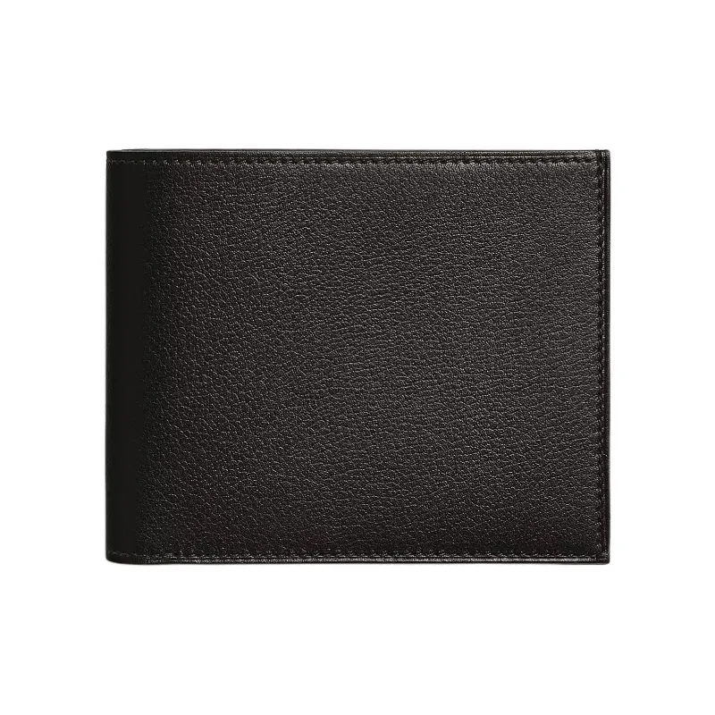 HERMES Citizen Twill Evergrain Calfskin Card Holder Regular Men's Black & French Blue & Sapphire Blue-0