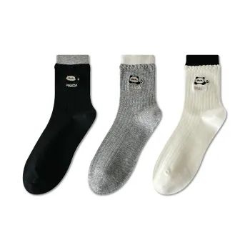 AUGUST Mid Calf Socks Women's 3 Pack Mixed Color