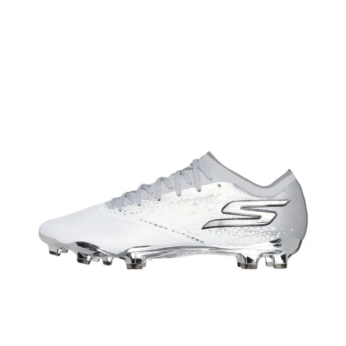 Skechers RAZOR   1.5 ELITE Anti Slip Wear Resistant Soccer Shoes Unisex White Silver