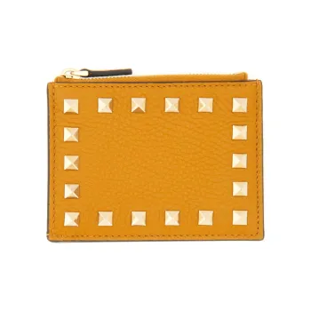 Valentino GARAVANI Leather Card Holder Women's Yellow