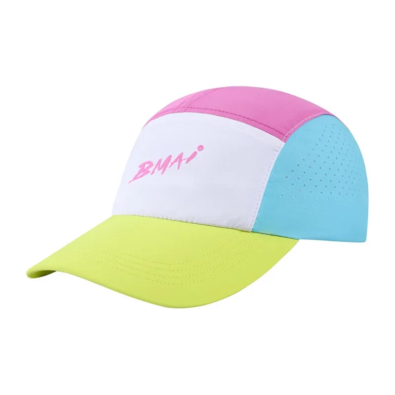 BMAI Polyester Baseball Caps Unisex Neon Pink/Firefly Yellow/Island Blue-2