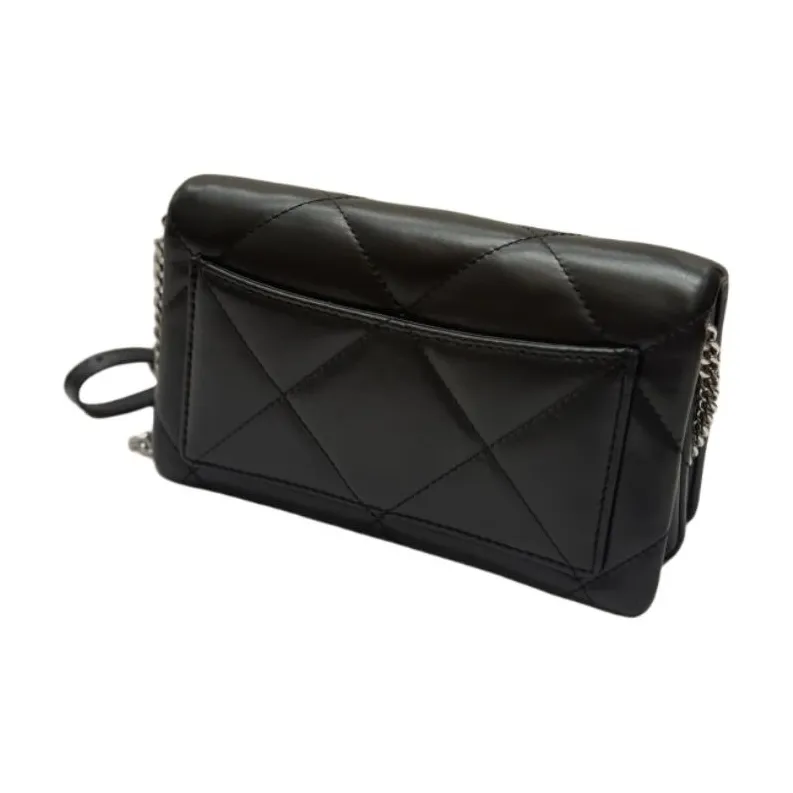TORY BURCH Kira Multi Clover Diamond Quilt Chain Wallet Black-2