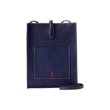 Polo Ralph Lauren Cow Leather Crossbody Bag Shoulder Bag Small Size Women's Ink Blue